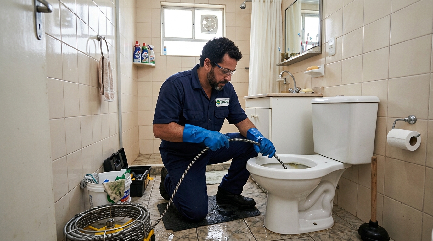 Desentupimento de vaso com equipamento em Fortaleza-CE