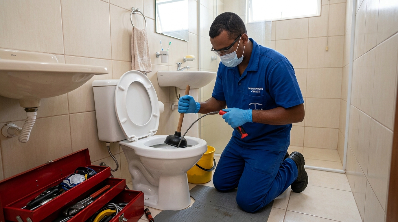 Desentupimento de vaso profissional em Fortaleza-CE